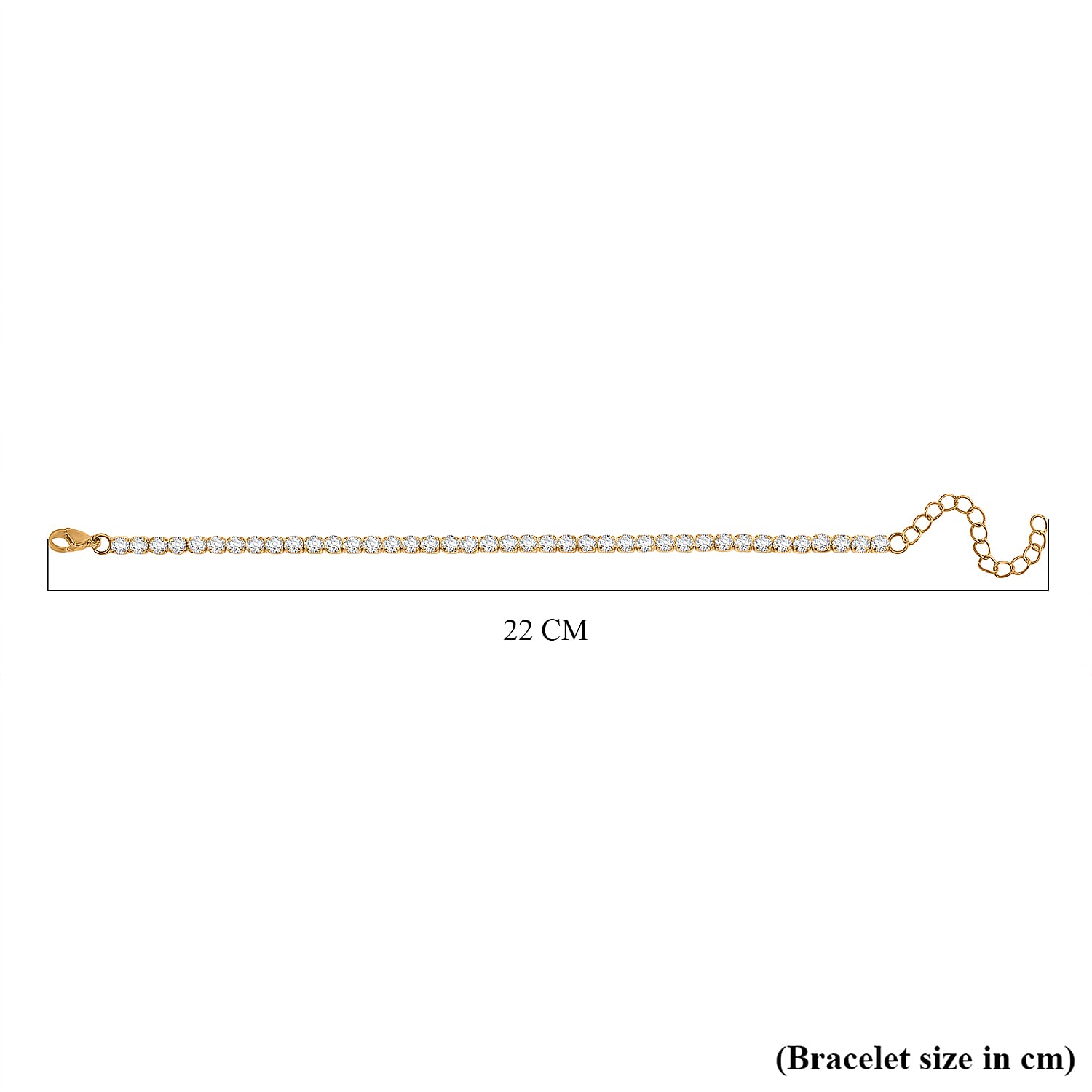 Set of 2 - White Cubic Zirconia Bracelet (Size - 7.5-2) & Curb Bracelet 10.00 Ct.