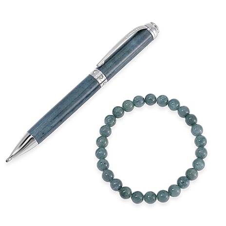 Natural Type A Jadeite Pen 186.00 Ct With Natural Type A Jadeite Bracelet 114.00 Ct