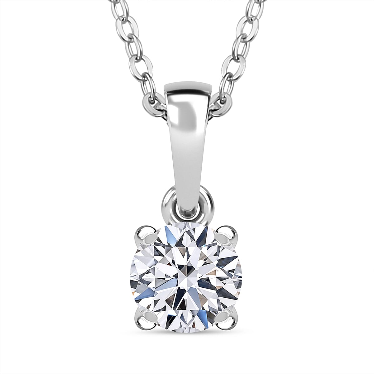 Luxuriant Diamond - Lab Grown Diamond Pendant with Chain (Size - 20) in Sterling Silver