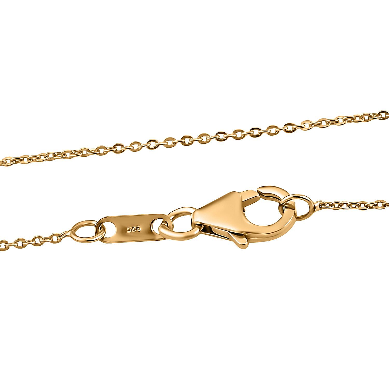 Luxuriant Lab Grown Diamond (SI-GH) Pendant with Chain (Size 20) with Spring Ring Clasp in 18K Vermeil Yellow Gold Plated Sterling Silver