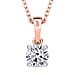 Luxuriant Diamond .50 Ct. Lab Grown Diamond Solitaire Pendant  in Sterling Silver with 18K Rose Gold Vermeil Plated