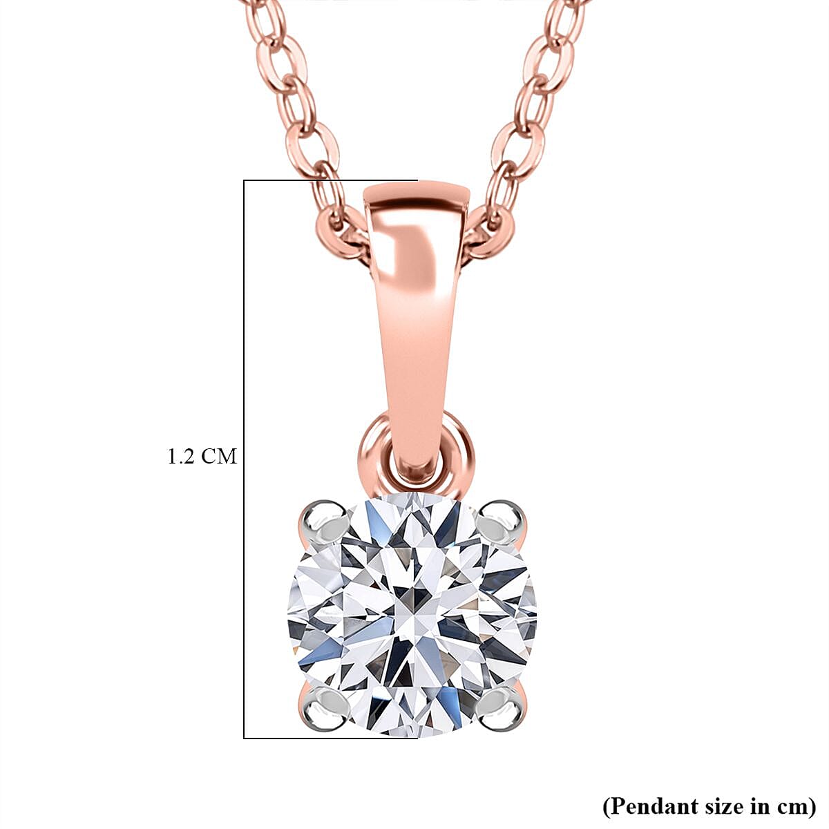 Luxuriant Diamond - Lab Grown Diamond (SI-G-H) Pendant with Chain (Size -20) in 18K Vermeil Rose Gold Plated Sterling Silver 0.52 Ct. Luxuriant Diamond - Lab Grown Diamond (SI-G-H) Pendant with Chain (Size -20) in 18K Vermeil Rose Gold Plated Sterling Silver 0.52 Ct.