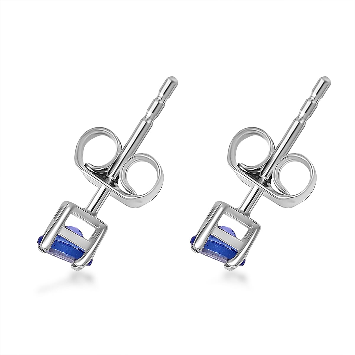 3 Piece Set - Tanzanite and White Zircon Earring, Solitaire Pendant and Ring in Rhodium Overlay Sterling Silver 3 Piece Set - Tanzanite and White Zircon Earring, Solitaire Pendant and Ring in Rhodium Overlay Sterling Silver