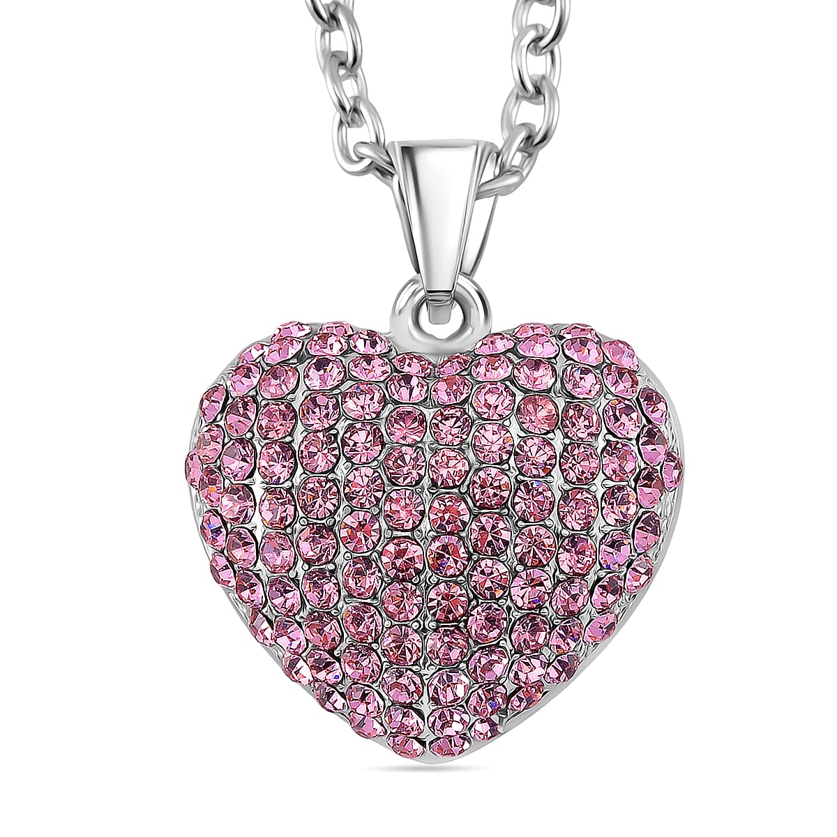 Crystal Heart Pendant with Chain (Size - 24+2 Ext) 