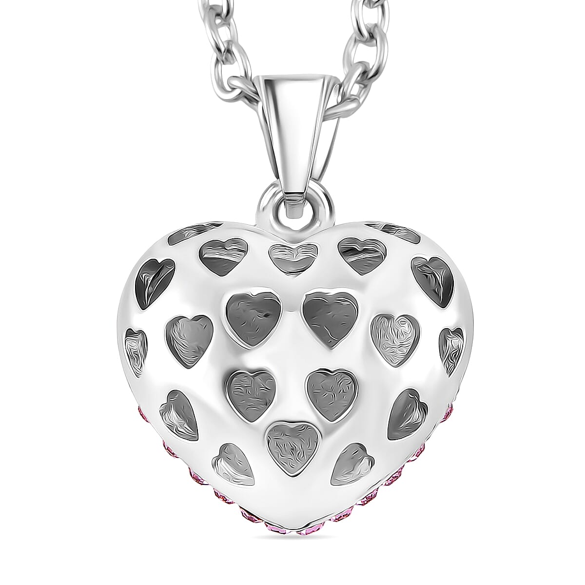 Crystal Heart Pendant with Chain (Size - 24+2 Ext) 