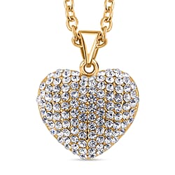 Crystal Heart Pendant with Chain (Size - 24+2 Ext) 