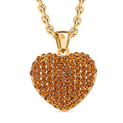 Crystal Heart Pendant with Chain (Size - 24+2 Ext) 
