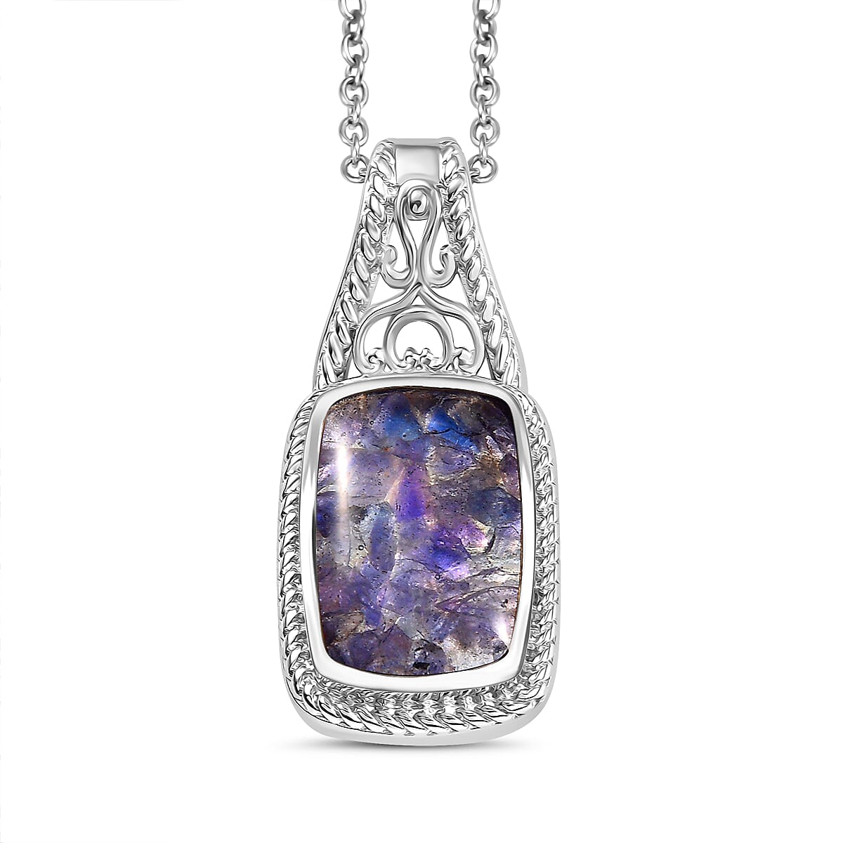 Tanzanite Matrix Pendant with Chain (Size - 20) 8.00 Ct.