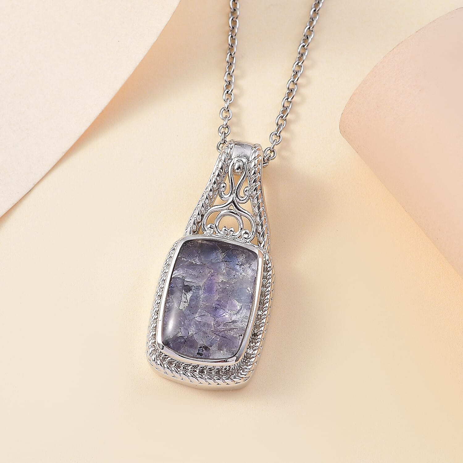 Tanzanite Matrix Pendant with Chain (Size - 20) 8.00 Ct.