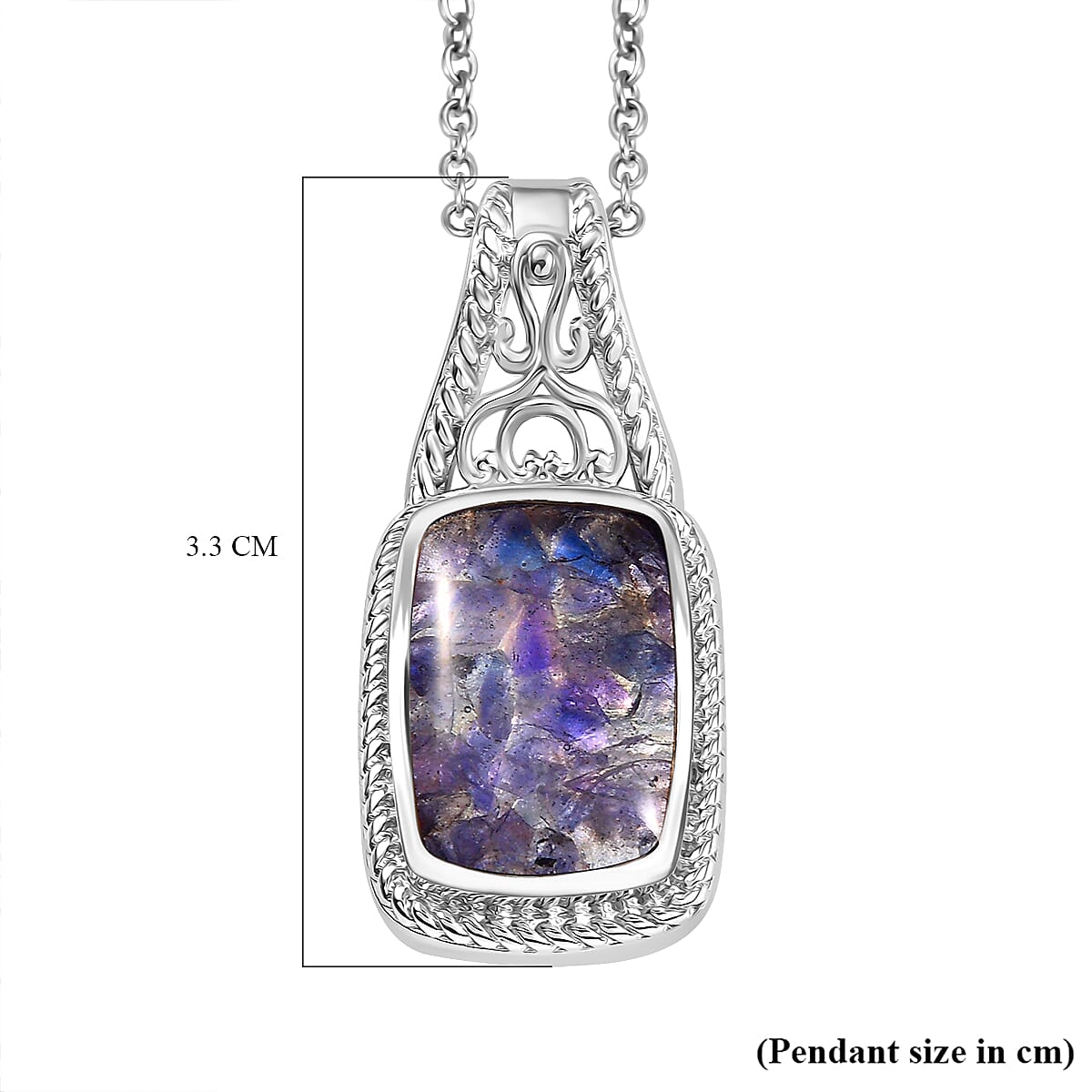 Tanzanite Matrix Pendant with Chain (Size - 20) 8.00 Ct.