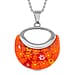 Blue Colour Murano Style Necklace (Size - 24) Pure White Stainless Steel