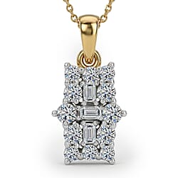 LUXURIANT 0.5 Ct. Lab Grown Diamond Boat Pendant with Chain (Size 20) in 18K Vermeil Yellow Gold Plated Sterling Silver (SI G/H)
