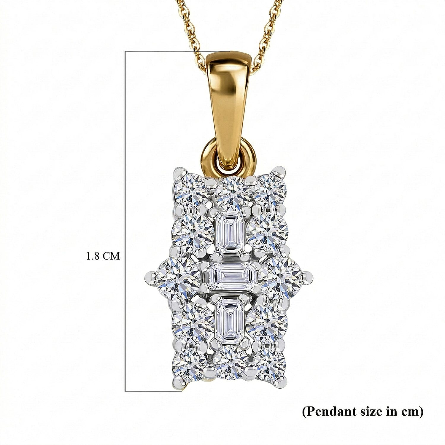 Luxuriant Diamond Lab Grown Diamond (SI-G-H) Boat Pendant with Chain (Size - 20) in 18K Vermeil Yellow Gold Plated Sterling Silver 0.50 Ct.