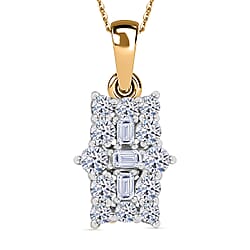 LUXURIANT 0.50 Ct. Lab Grown Diamond Boat Pendant with Chain (Size 20) in Rhodium Overlay Sterling Silver (SI G/H)