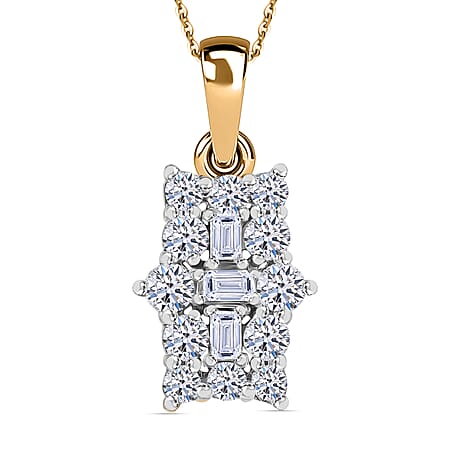 LUXURIANT 0.50 Ct. Lab Grown Diamond Boat Pendant with Chain (Size 20) in 18K Vermeil Yellow Gold Plated Sterling Silver (SI G/H)