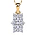 LUXURIANT 0.50 Ct. Lab Grown Diamond Boat Pendant with Chain (Size 20) in Rhodium Overlay Sterling Silver (SI G/H)