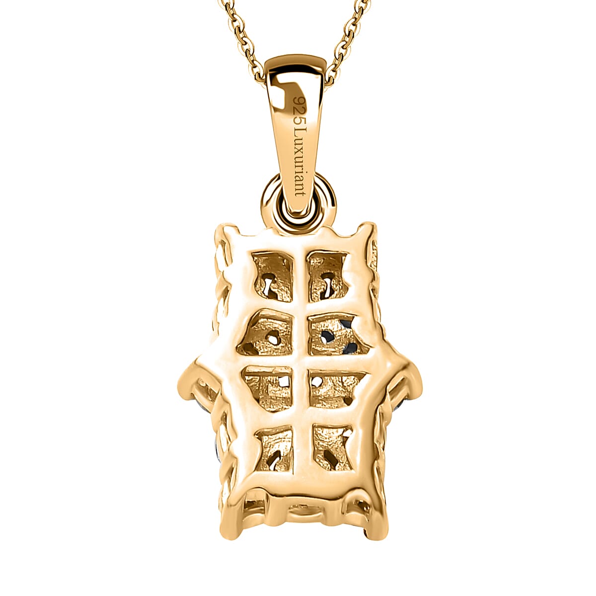 Luxuriant Diamond Lab Grown Diamond (SI-G-H) Boat Pendant with Chain (Size - 20) in 18K Vermeil Yellow Gold Plated Sterling Silver 0.50 Ct.