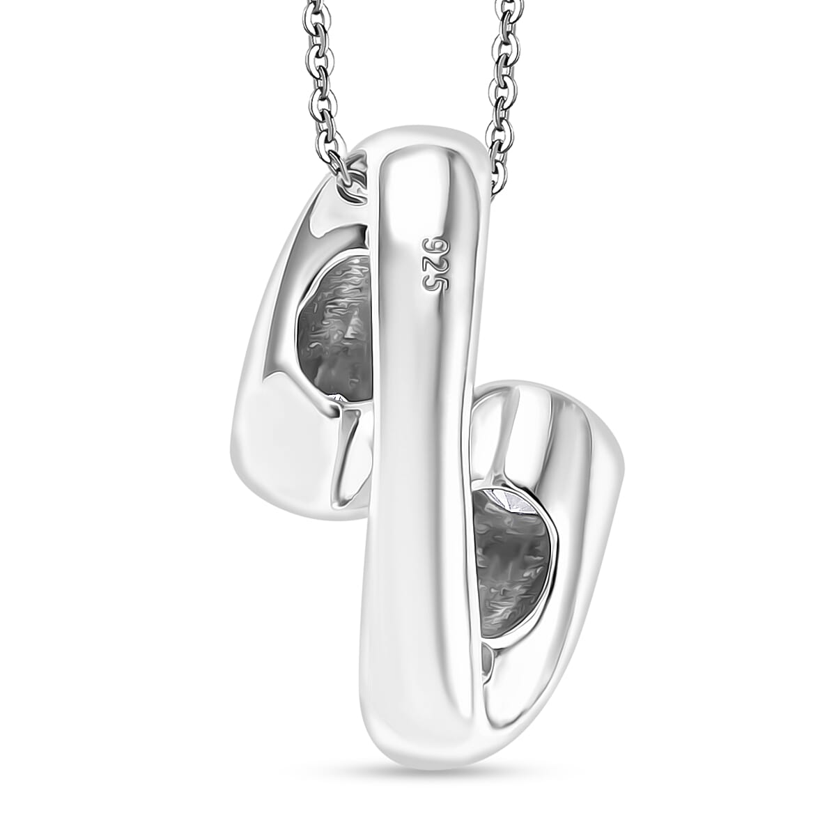 Moissanite Pendant with Chain (Size 20) in Rhodium Overlay Sterling Silver 1.15 Ct.