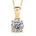 Royal Bali Collection - Moissanite Pendant with Chain (Size 20) in 18K Vermeil Yellow Gold Plated Sterling Silver 1.00 Ct.