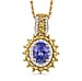 Tanzanite, Pink Sapphire & White Zircon Pendant with Chain (Size 20) in 18K Vermeil Rose Gold Plated Sterling Silver 2.56 Ct.