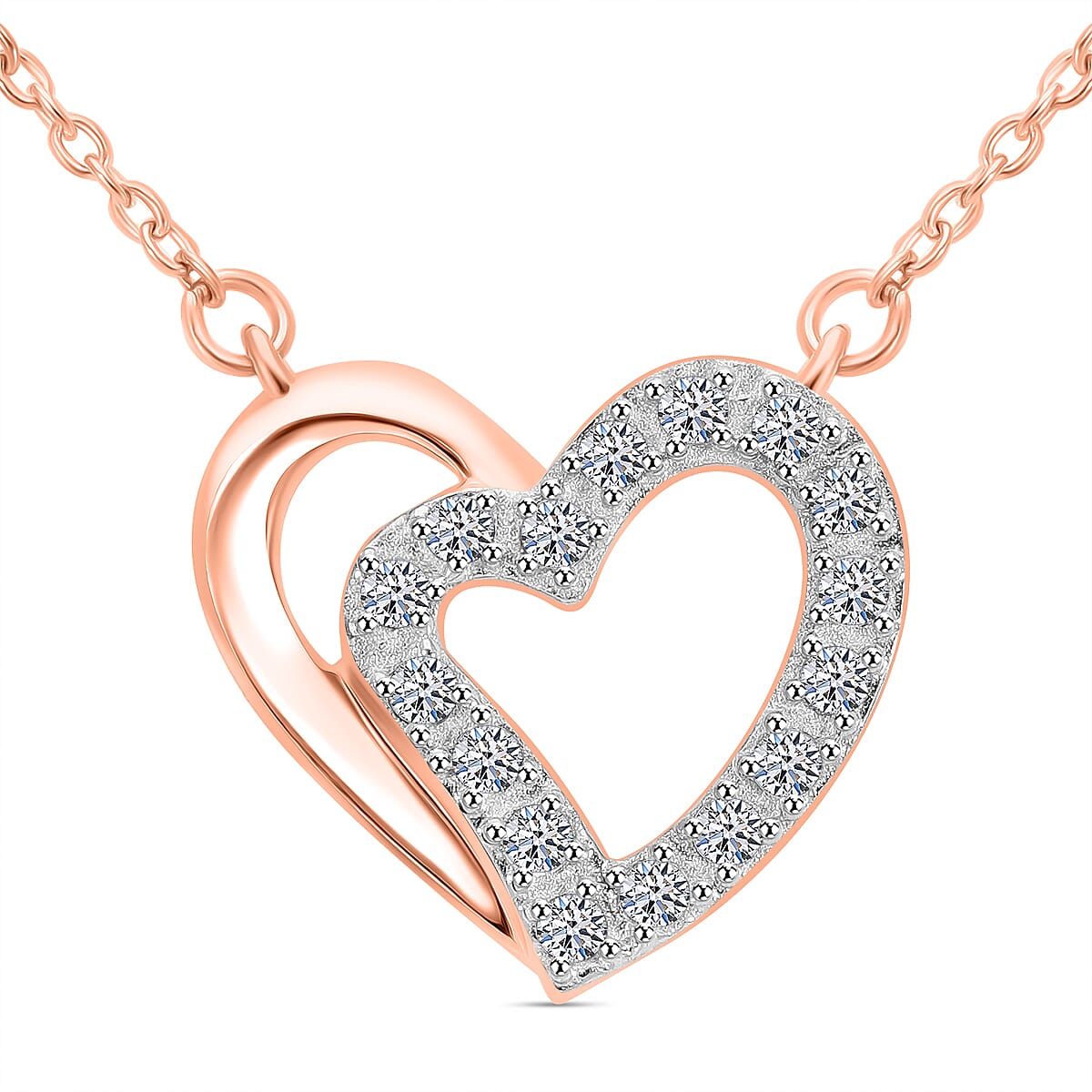 Luxuriant Diamond Lab Grown Diamond (SI-G-H) Pendant with Chain in Rose Gold Sterling Silver