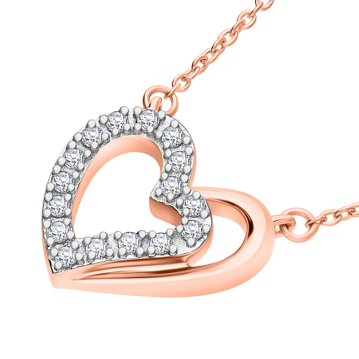 Luxuriant Diamond Lab Grown Diamond (SI-G-H) Pendant with Chain in Rose Gold Sterling Silver