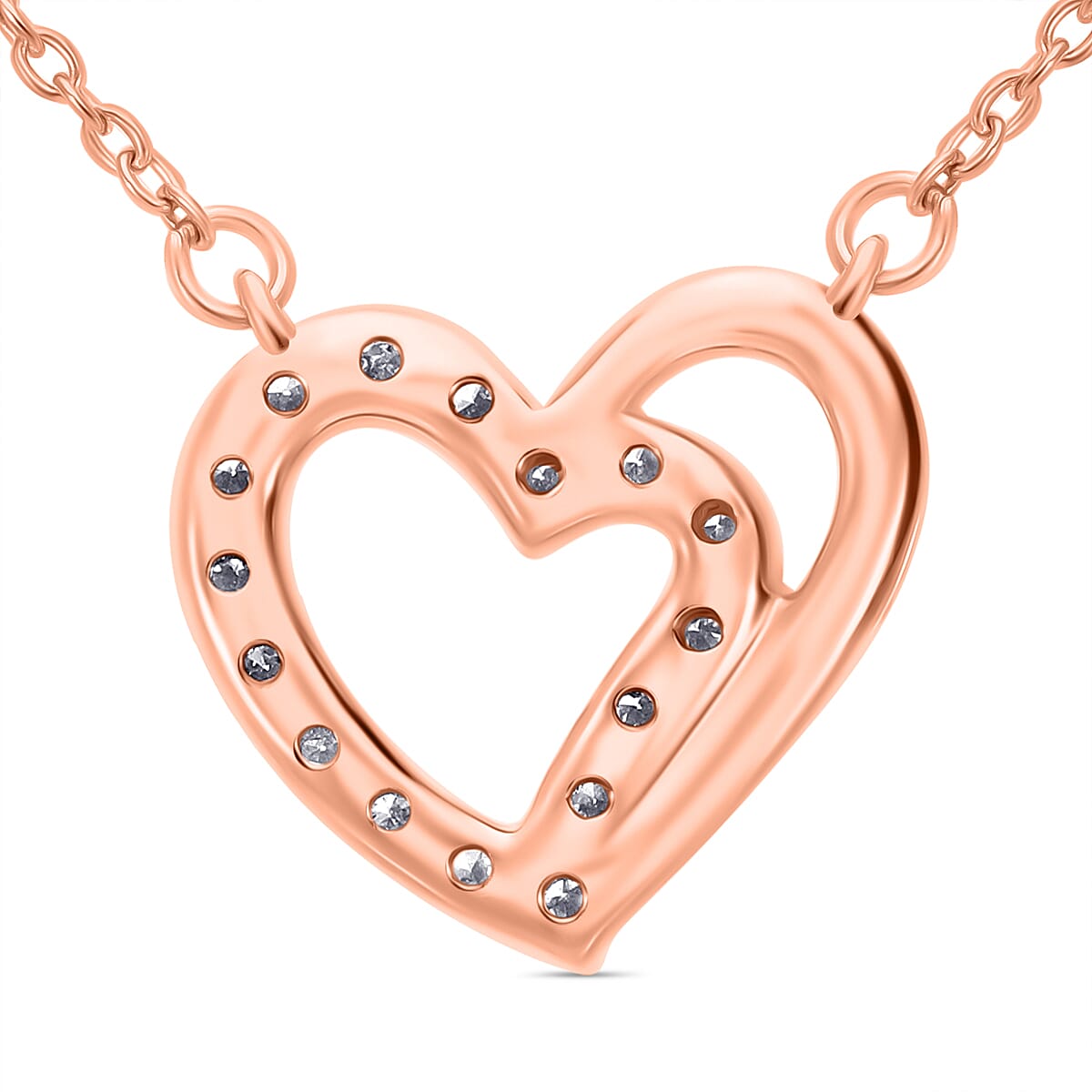 Luxuriant Diamond Lab Grown Diamond (SI-G-H) Pendant with Chain in Rose Gold Sterling Silver