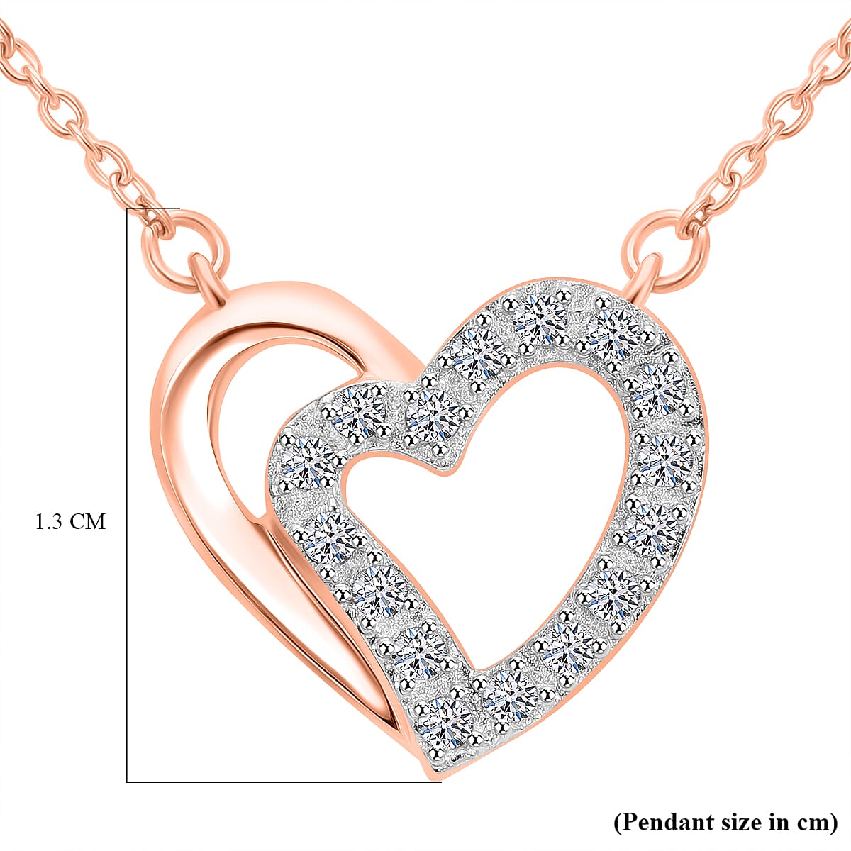 Luxuriant Diamond Lab Grown Diamond (SI-G-H) Pendant with Chain in Rose Gold Sterling Silver