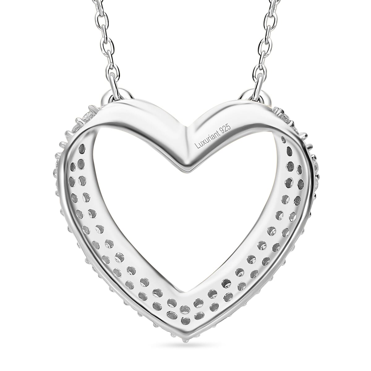 Luxuriant Diamond Lab Grown Diamond (SI-G-H) Pendant with Chain (Size - 18-2 Ext.) with Spring Ring Clasp in Rhodium Overlay Sterling Silver 0.33 Ct.