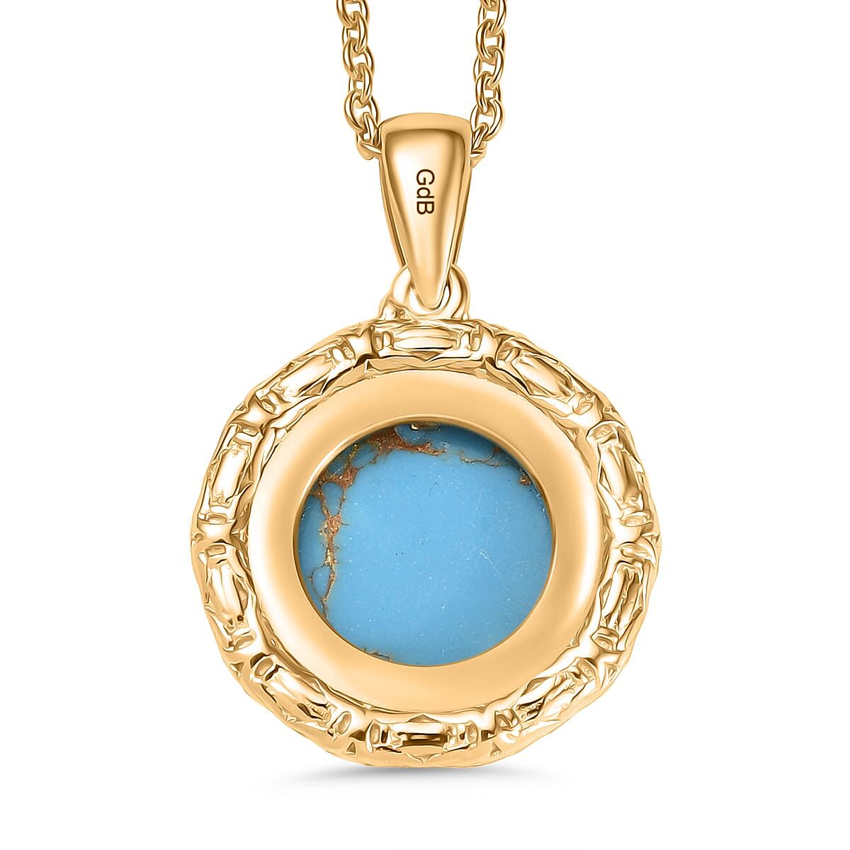 Tucson Find- Blue Turquoise Pendant with Chain (Size 20) 5.84 Ct. Tucson Find- Blue Turquoise Pendant with Chain (Size 20) 5.84 Ct.