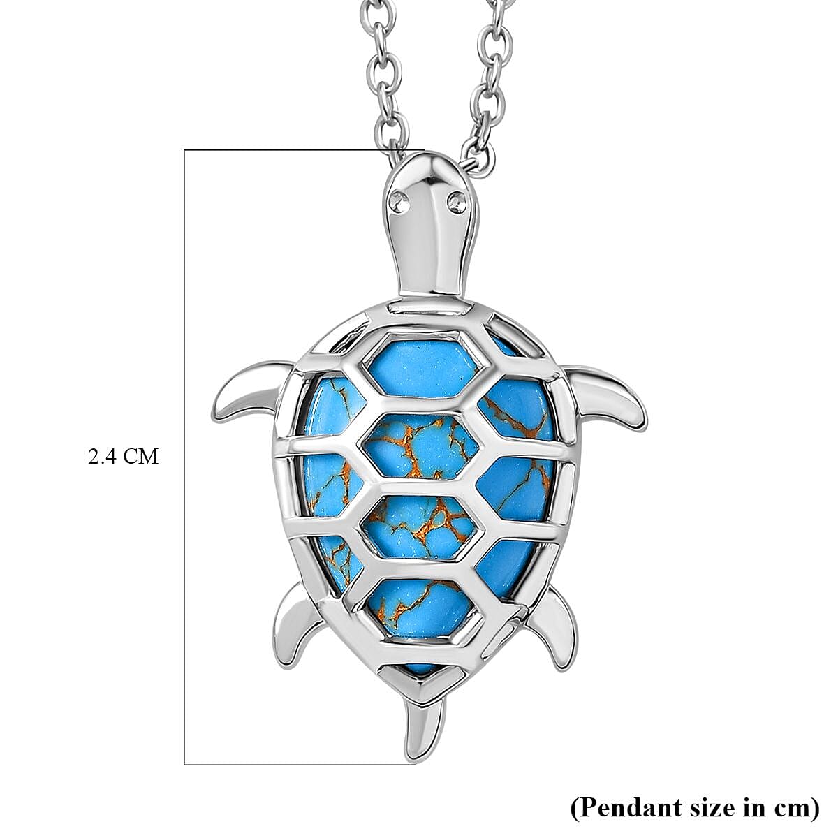 Tucson Find- Blue Turquoise Pendant with Chain (Size 20) 5.19 Ct. Tucson Find- Blue Turquoise Pendant with Chain (Size 20) 5.19 Ct.