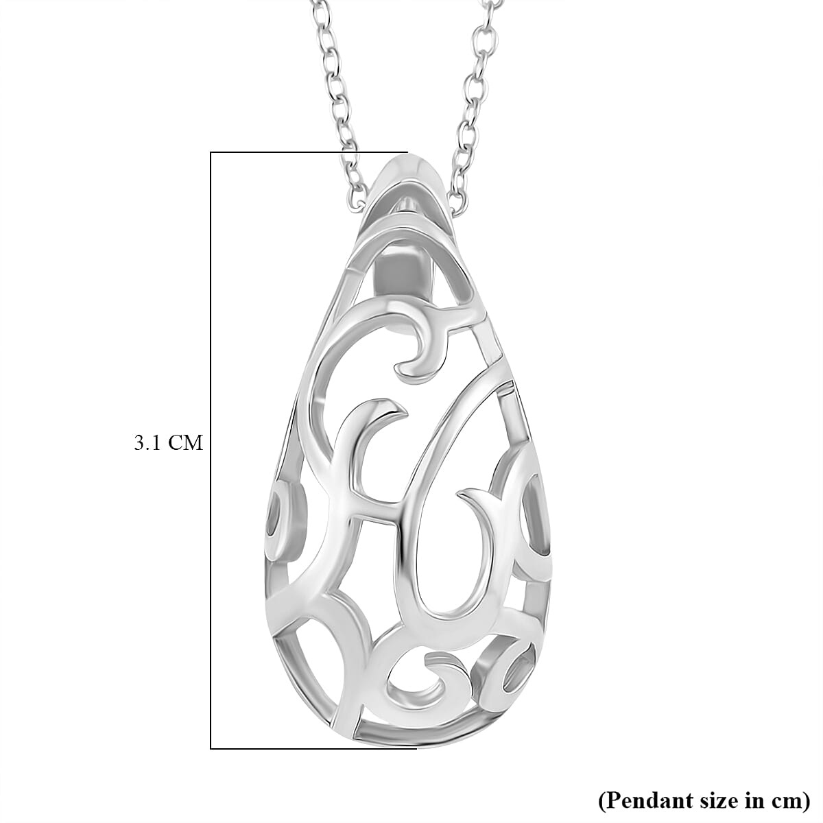 LucyQ- Air Drip Collection Pendant with Chain (Size 16-18) in Rhodium Overlay Sterling Silver LucyQ- Air Drip Collection Pendant with Chain (Size 16-18) in Rhodium Overlay Sterling Silver