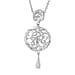Lucy Q - Air Drip Collection Openwork Ball Pendant with Chain (Size 18) in Rhodium Overlay Sterling Silver