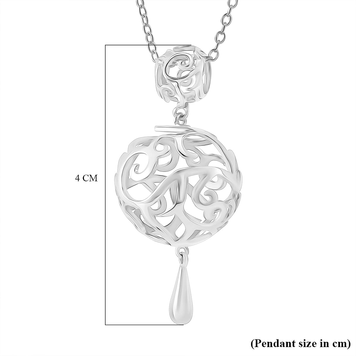 LucyQ - Air Drip Collection Pendant with Chain (Size 18) in Rhodium Overlay Sterling Silver LucyQ - Air Drip Collection Pendant with Chain (Size 18) in Rhodium Overlay Sterling Silver