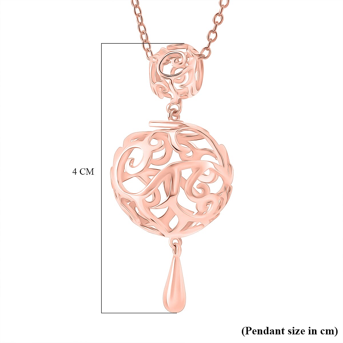 LucyQ - Air Drip Collection Pendant with Chain (Size 18) in 18K Vermeil Rose Gold Plated Sterling Silver LucyQ - Air Drip Collection Pendant with Chain (Size 18) in 18K Vermeil Rose Gold Plated Sterling Silver