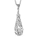 LucyQ - Air Drip Collection White Zircon Necklace with Chain (Size 20) in Rhodium Overlay Sterling Silver 1.08 Ct.