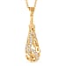 LucyQ - Air Drip Collection White Zircon Necklace with Chain (Size 20) in Rhodium Overlay Sterling Silver 1.08 Ct.