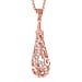 LucyQ - Air Drip Collection White Zircon Necklace with Chain (Size 20) in Rhodium Overlay Sterling Silver 1.08 Ct.