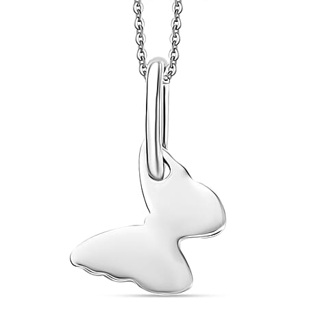 Pendant with Chain (Size 20) in Rhodium Overlay Sterling Silver