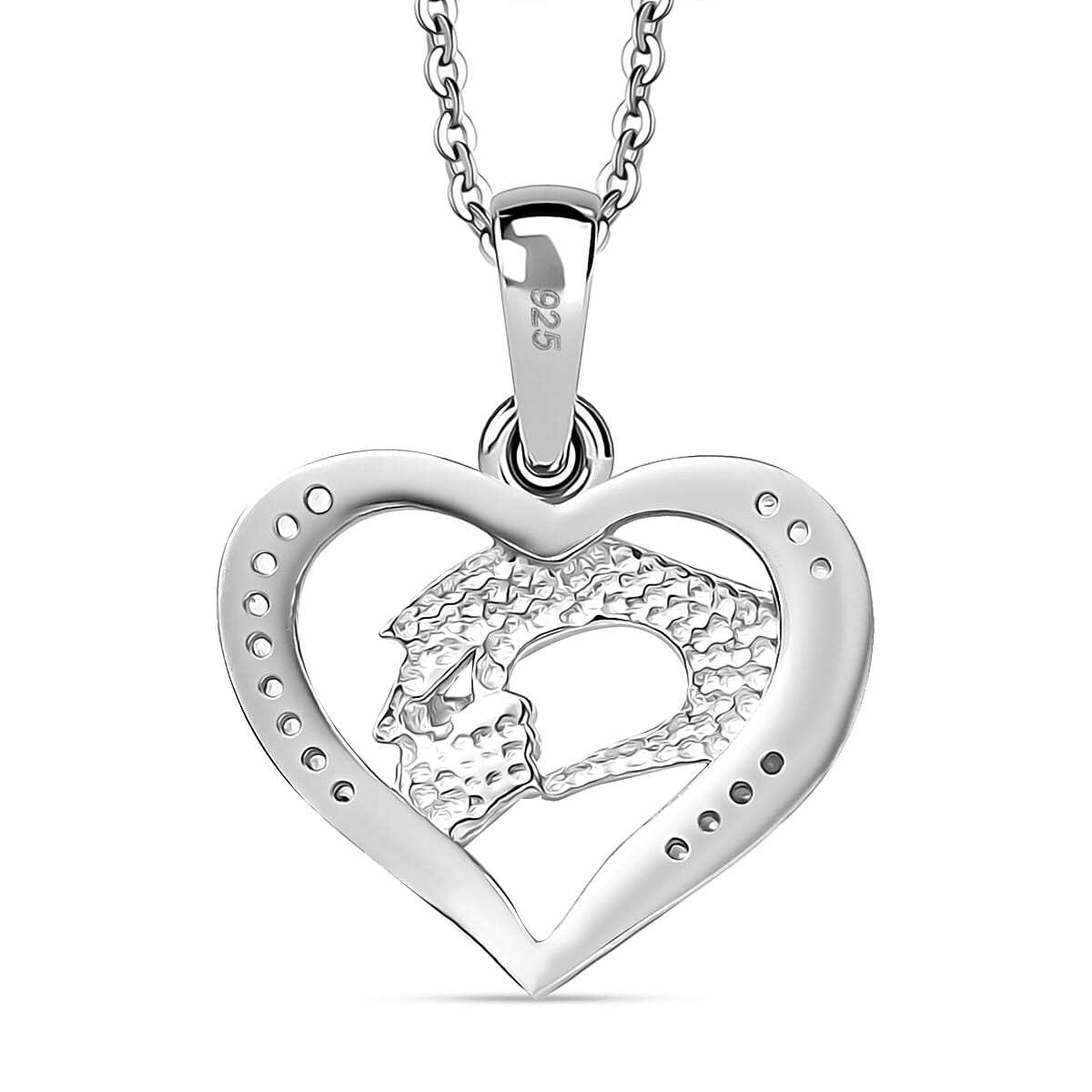 White Zircon Pendant with Chain (Size 20) in 18K Vermeil Rose & Yellow Gold Plated and Rhodium Overlay Sterling Silver 0.16 Ct.