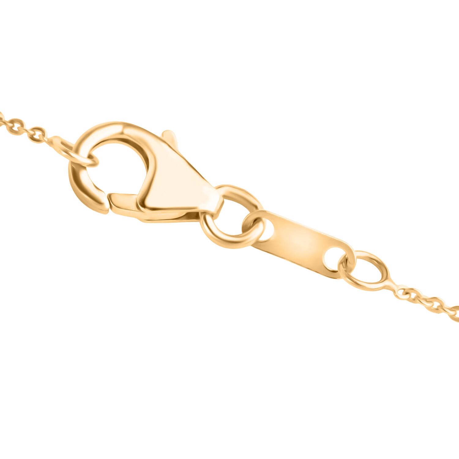 White Zircon Pendant with Chain (Size 20) in 18K Vermeil Yellow Gold Plated Sterling Silver 0.15 Ct.