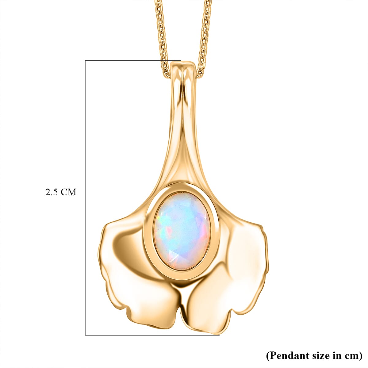 Ethiopian Faceted Opal Pendant with Chain (Size 20) in 18K Vermeil Yellow Gold Plated Sterling Silver Ethiopian Faceted Opal Pendant with Chain (Size 20) in 18K Vermeil Yellow Gold Plated Sterling Silver