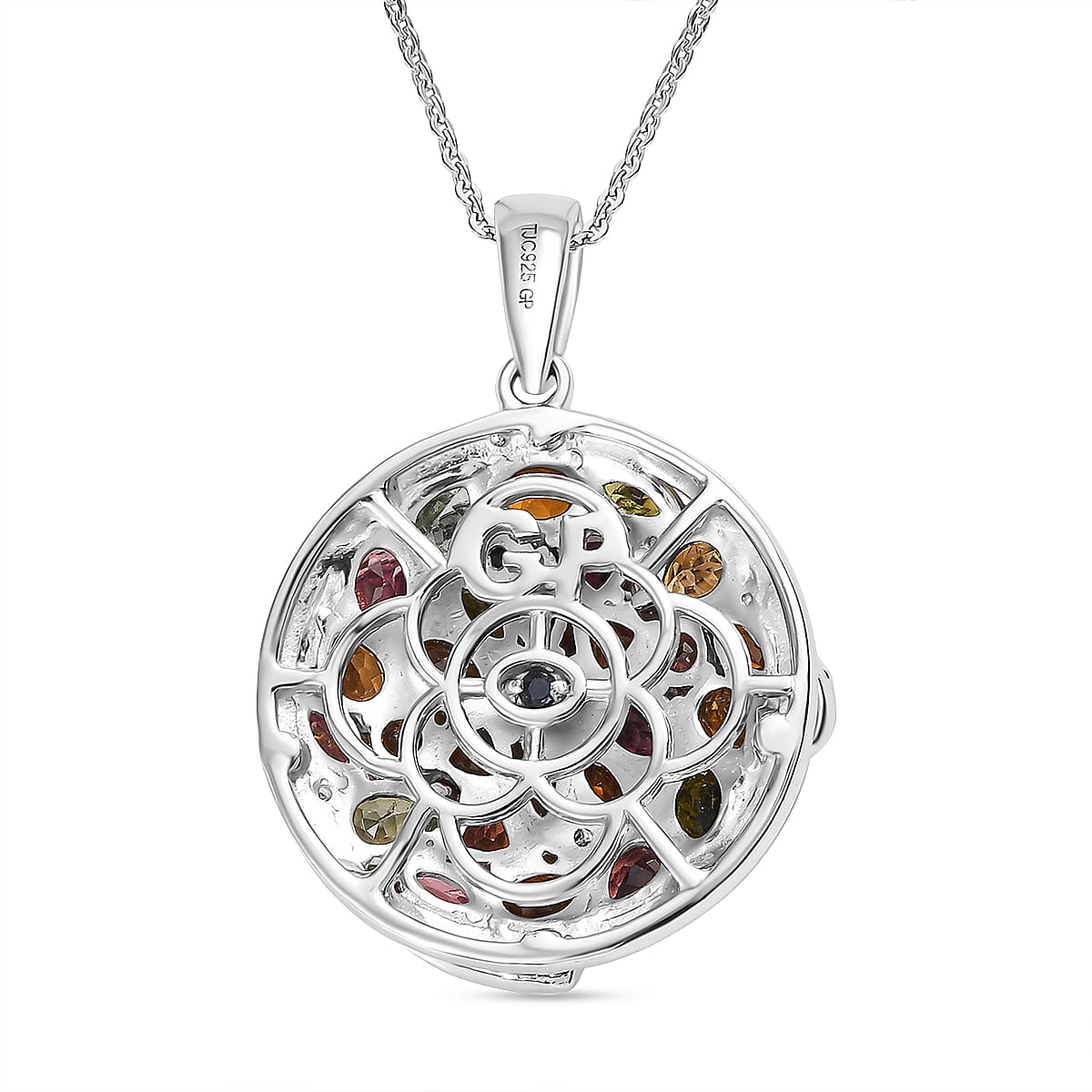 GP Tree Of Life Collection - Multi Tourmaline & Multi Gemstone Pendant with Chain (Size 20) in 18K Vermeil Yellow Gold Plated & Rhodium Overlay Sterling Silver 3.66 Ct.