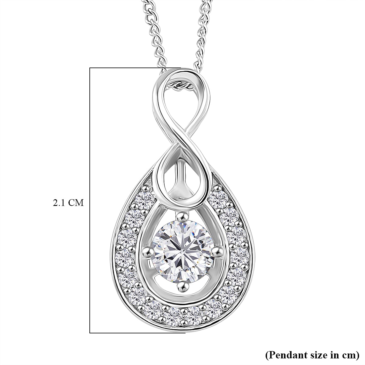 RADIANTA Premium Moissanite - GRA Certified (VVS1-D) Pendant with Chain (Size 18) in Rhodium Overlay Sterling Silver RADIANTA Premium Moissanite - GRA Certified (VVS1-D) Pendant with Chain (Size 18) in Rhodium Overlay Sterling Silver