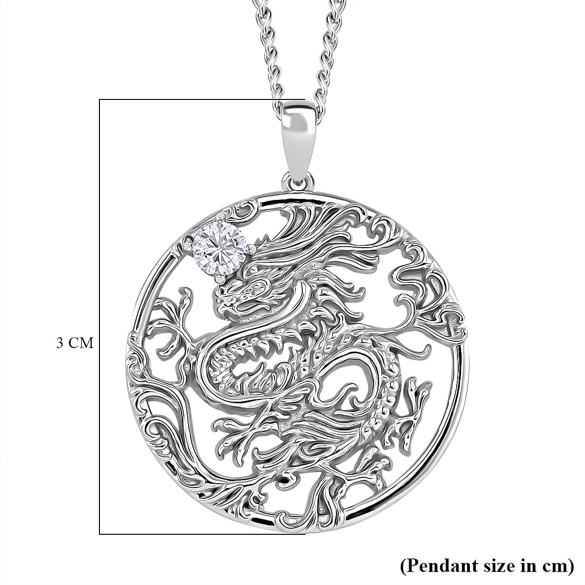 RADIANTA Premium D Colour VVS1 - GRA Certified (VVS1-D) Moissanite Pendant with Chain (Size 18) in Rhodium Overlay Sterling Silver RADIANTA Premium D Colour VVS1 - GRA Certified (VVS1-D) Moissanite Pendant with Chain (Size 18) in Rhodium Overlay Sterling Silver