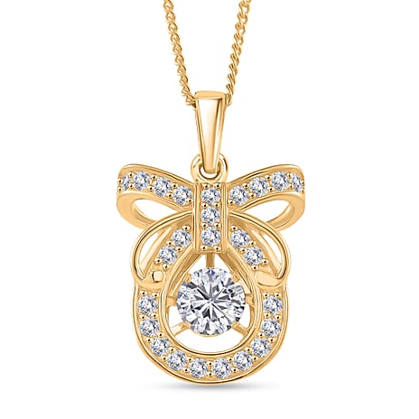 RADIANTA Premium Moissanite - GRA Certified (VVS1-D) Pendant with Chain (Size 18) in 18K Vermeil Yellow Gold Plated Sterling Silver 1.00 Ct.