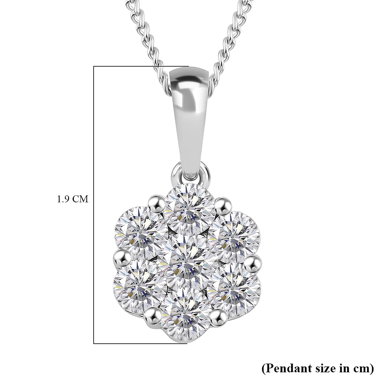 RADIANTA Premium D Colour VVS1 Moissanite - GRA Certified Pendant with Chain (Size 18) in Rhodium Overlay Sterling Silver 1.25 RADIANTA Premium D Colour VVS1 Moissanite - GRA Certified Pendant with Chain (Size 18) in Rhodium Overlay Sterling Silver 1.25