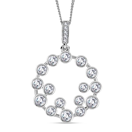 RADIANTA GRA Certified Moissanite D-VVS1 Pendant with Chain (Size 18) in Rhodium Overlay Sterling Silver 1.85 Ct. RADIANTA GRA Certified Moissanite D-VVS1 Pendant with Chain (Size 18) in Rhodium Overlay Sterling Silver 1.85 Ct.