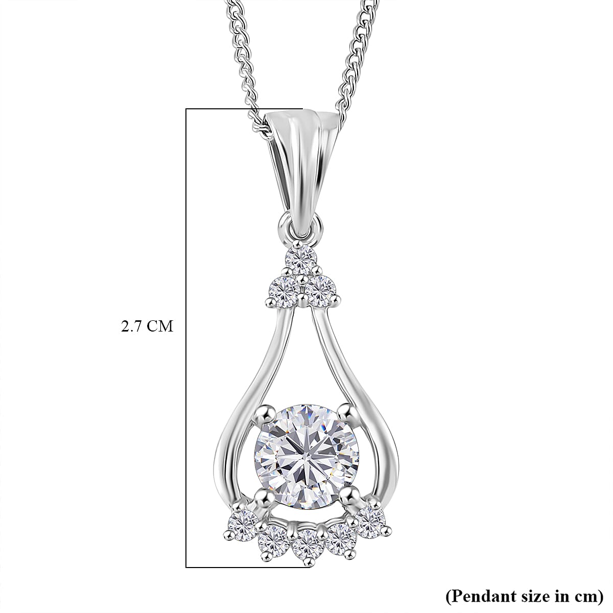 RADIANTA Premium Moissanite - GRA Certified (VVS1-D) Pendant with Chain (Size 18) in Rhodium Overlay Sterling Silver 1.00 Ct. RADIANTA Premium Moissanite - GRA Certified (VVS1-D) Pendant with Chain (Size 18) in Rhodium Overlay Sterling Silver 1.00 Ct.