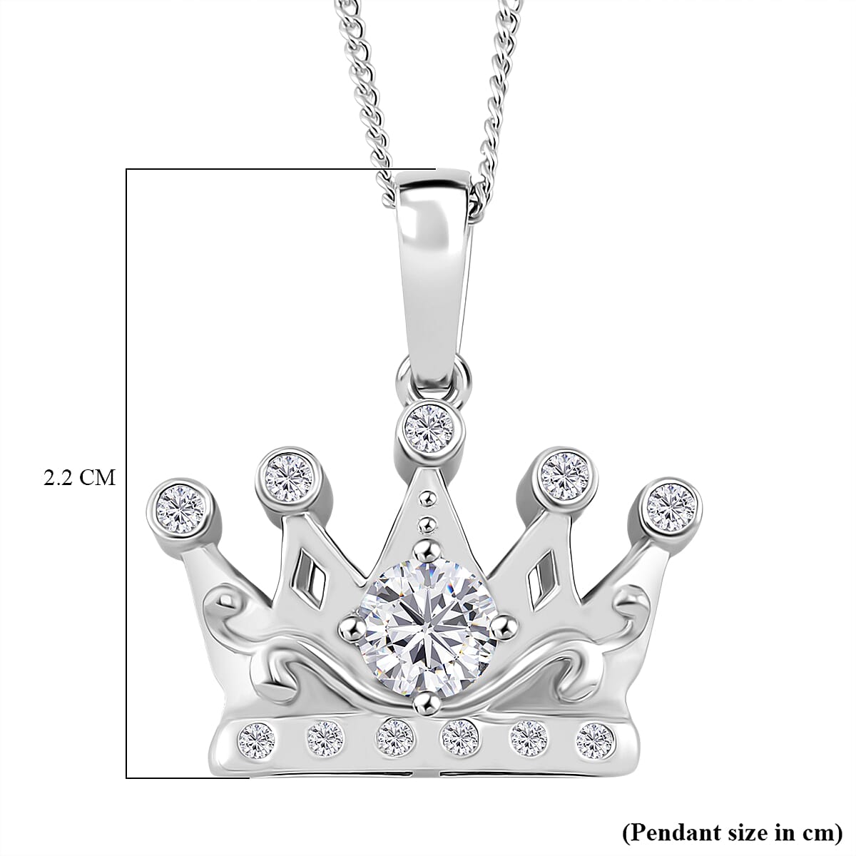 RADIANTA Premium GRA Certified Moissanite (VVS1-D) Pendant with Chain (Size 18) in Rhodium Overlay Sterling Silver RADIANTA Premium GRA Certified Moissanite (VVS1-D) Pendant with Chain (Size 18) in Rhodium Overlay Sterling Silver